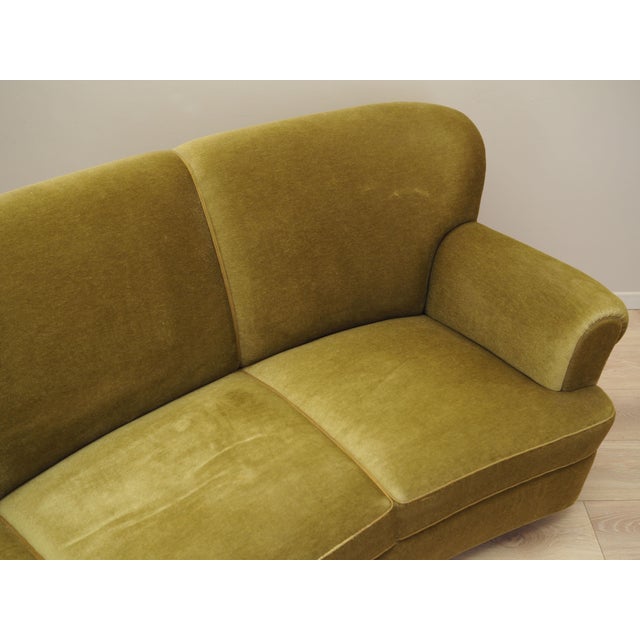 Vintage Danish Sofa in Green Velour, 1960s For Sale - Image 9 of 17