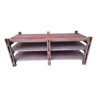 1990s Arhaus Rustic Modern Teak Wood Coffee Table For Sale