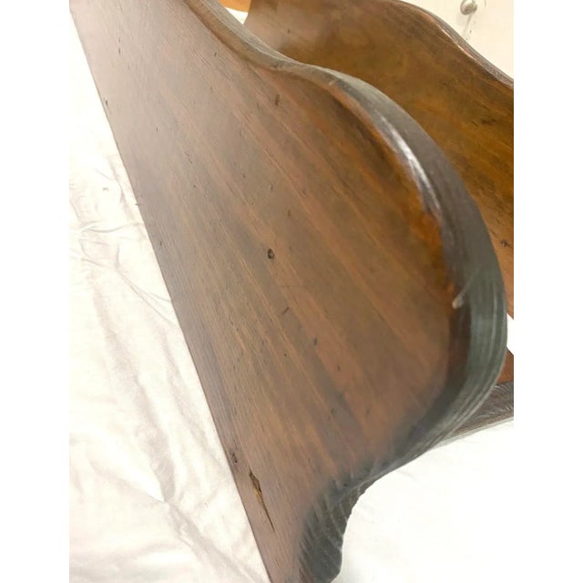 American Antique Arts & Crafts Wall Shelves – Set of Two Matching Primitive Wood Brackets (1920s) For Sale - Image 3 of 7