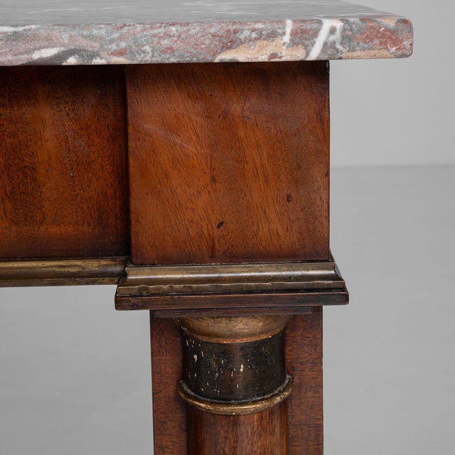 Brown 19th Century France Empire Brown Wood Console Table For Sale - Image 8 of 11