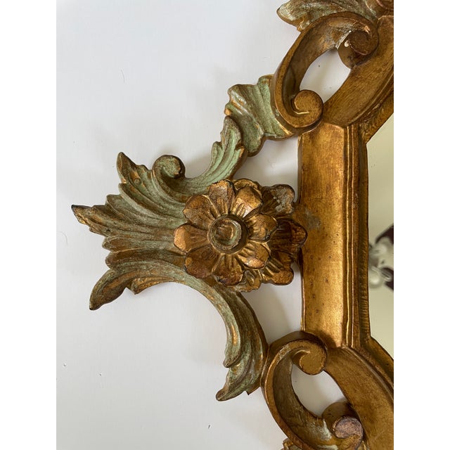 Early 20th Century Pair of Vintage Italian Carved Gilt Wood Mirrors For Sale - Image 5 of 9