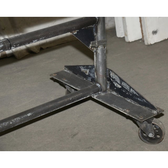 Mid 20th Century Mid 20th Century Industrial Steel Adjustable Height Rolling Desk For Sale - Image 5 of 6