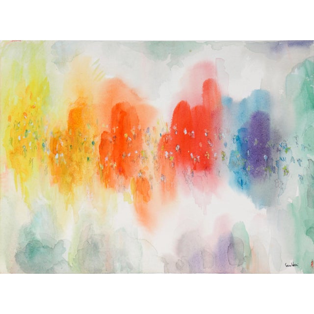 Abstract Bright & Whimsical Abstraction 20th Century Watercolor For Sale - Image 3 of 3