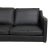 Model 2322 2-Seater Sofa in Black Bison Leather by Børge Mogensen for Fredericia For Sale - Image 5 of 8