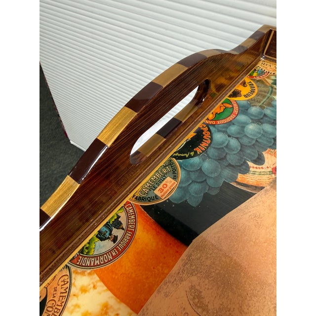 Annie Modica Wine + Cheese Lacquered Tray, Signed For Sale - Image 4 of 12