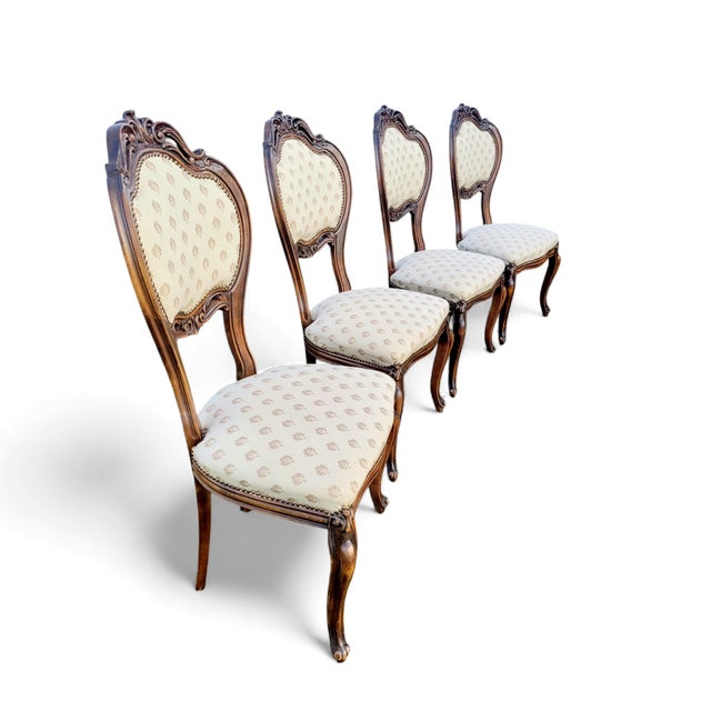Antique Early 20th Century Louis XVI French Château Dining Room Set in Mahogany Inlaid and Walnut, Set of 5 For Sale - Image 10 of 17