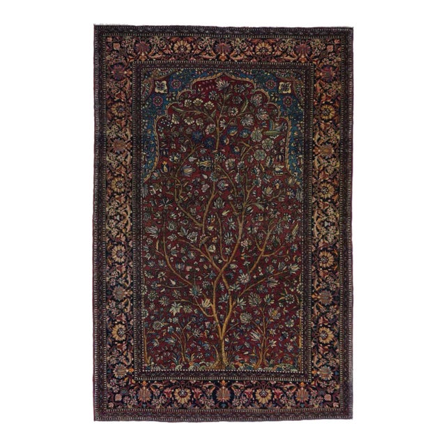 Antique Isfahan Rug 4'7'' x 7'1'' For Sale