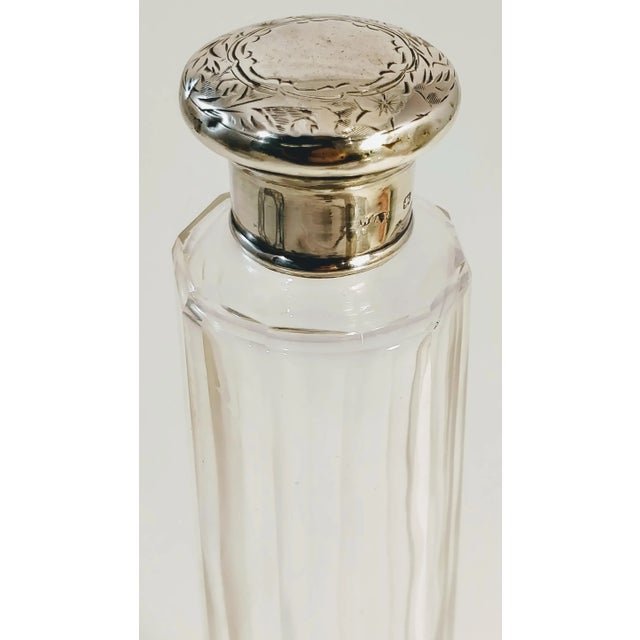 English English Sterling Silver Glass Dresser Vanity Bottle For Sale - Image 3 of 13