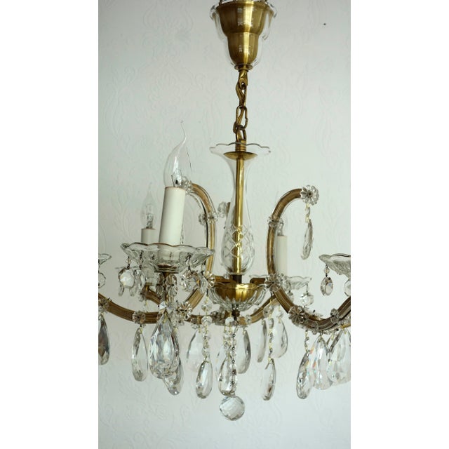 Metal Maria Theresia Chandelier in Brass and Crystal from Palwa, 1960s For Sale - Image 7 of 14