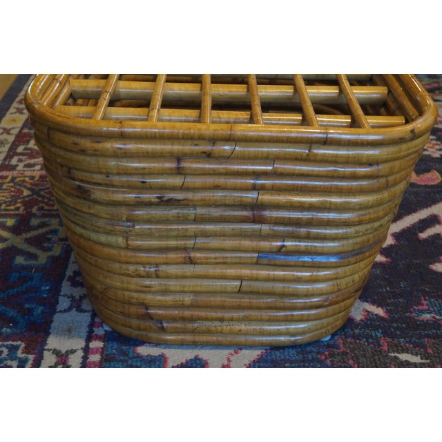 Paul Frankl 1950s Paul Frankl Style Stacked Rattan Foot Stool / Table Base For Sale - Image 4 of 11