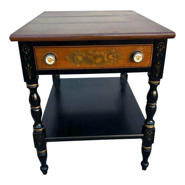 Late 20th Century L.Hitchcock 2 Tier Side Table For Sale