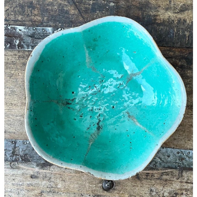 Vintage Asian Scalloped Floral Bowl For Sale - Image 14 of 17