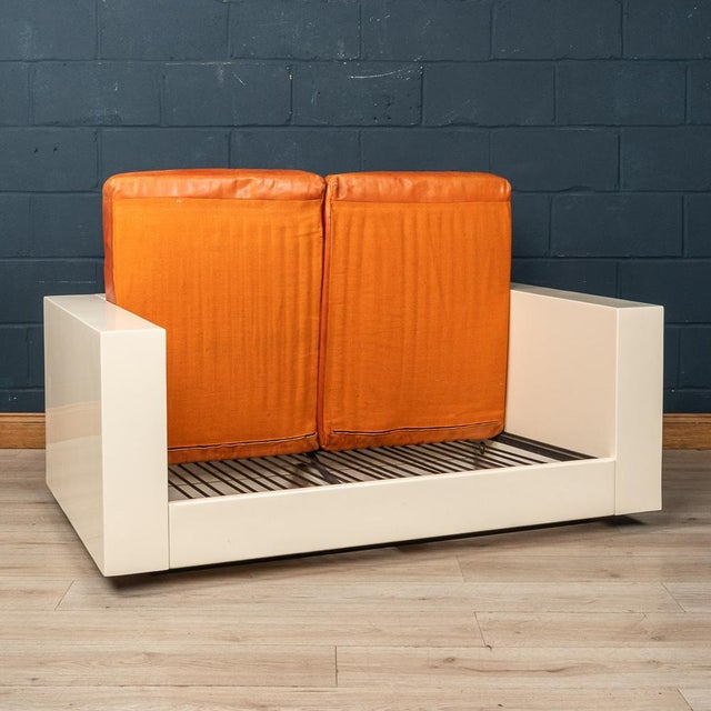 Orange Vintage Two-Seater Saratoga Sofa by Lella and Massimo Vignelli for Poltronova, 1960s For Sale - Image 8 of 18