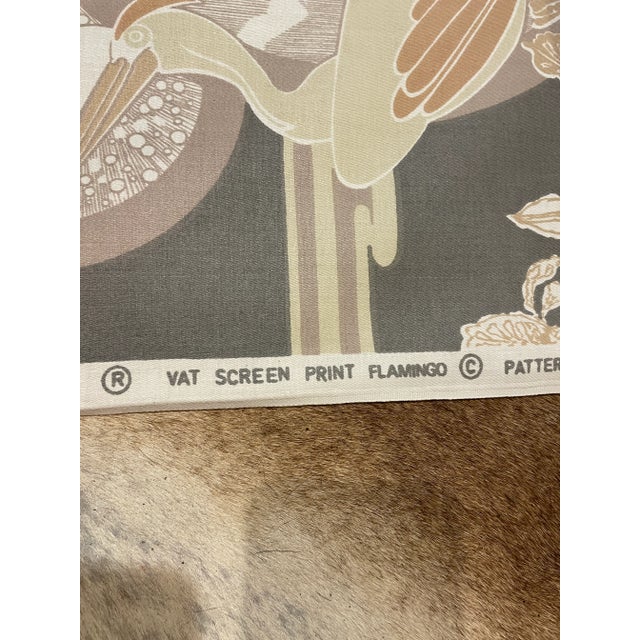 Vintage 1970's Cohama Flamingo Fabric Bolt 18 Yards For Sale - Image 4 of 8