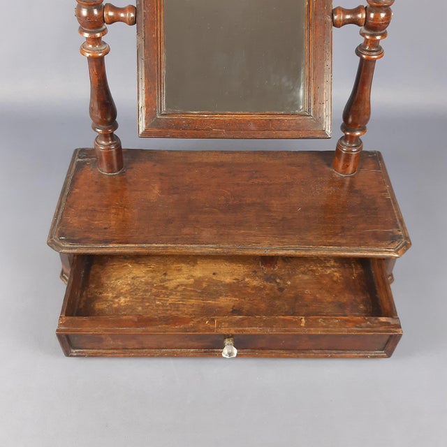 Brown Vintage Wooden Tilting Table Top with Mirror and Display Drawer, 1950s For Sale - Image 8 of 14
