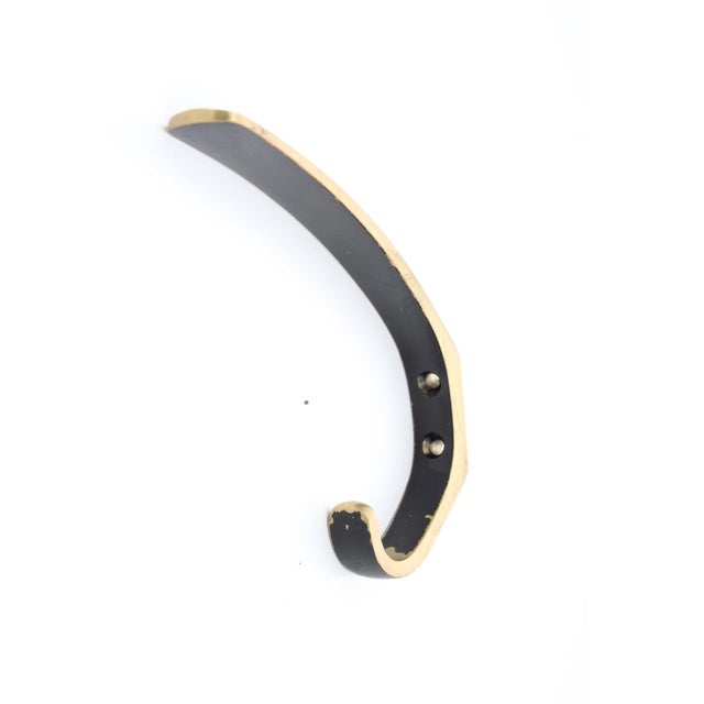 Black Brass Hooks by Carl Auböck, 1950s, Set of 7 For Sale - Image 8 of 9