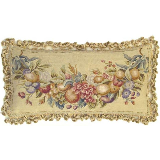 Overall measurements (inches) 12H x 24W x 4D. The abundant design of fruits and flowers on this new handwoven wool...