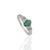 Luxury Emerald & Diamond Ring in 925 Sterling Silver, Size 7.5 For Sale - Image 6 of 12