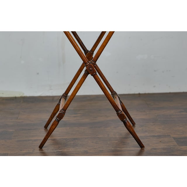 19th Century English Tray on Stand Mahogany Side Table with X-Form Base For Sale In Atlanta - Image 6 of 12