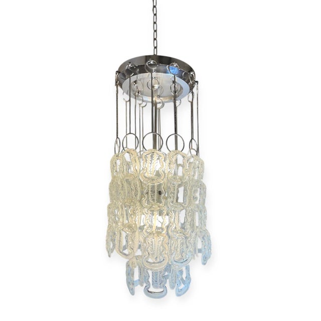 Mid-Century Modern Murano Glass Chandelier, 1970s For Sale - Image 3 of 18
