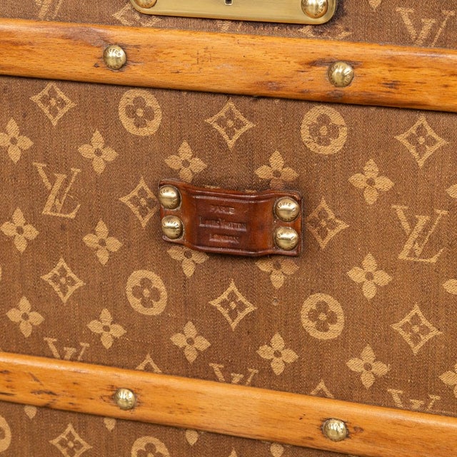 Antique 20th Century Malle Haute Trunk in Woven Canvas from Louis Vuitton, France, 1900 For Sale - Image 13 of 18