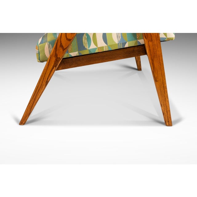 Rare Mid-Century Modern Low Profile 916-Cc Captains Chair in Oak Attributed to Adrian Pearsall for Craft Associates, Usa, C. 1960's For Sale - Image 15 of 18