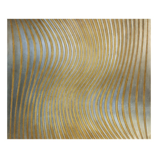 Giuseppe Caiafa, Salix Optical Panel, 2025, Carved Wood with Gold and Silver Leaf For Sale