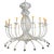 Vintage Wrought Iron Large White Chandelier For Sale