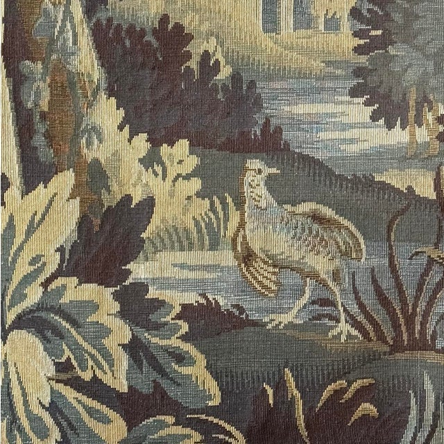 Antique Flemish Verdure Tapestry With Original Border For Sale - Image 13 of 15