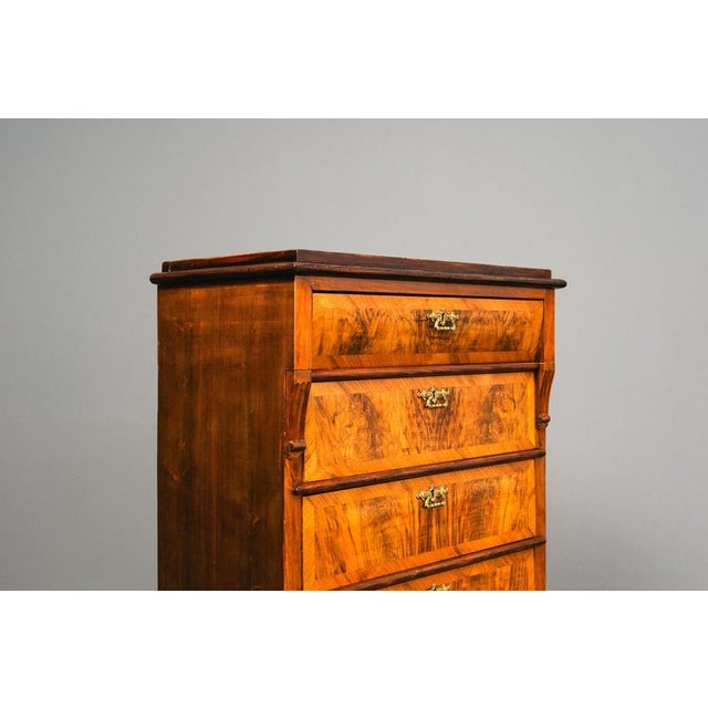 Wood Tall Antique Gründerzeit Chest of Drawers, Late 19th Century For Sale - Image 7 of 18