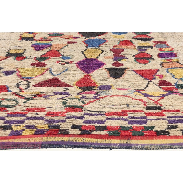 Berber Tribes of Morocco Vintage Azilal Boucherouite Moroccan Rug, 06'00 X 10'08 For Sale - Image 4 of 10