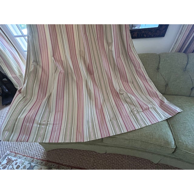 Textile Pristine Custom Drapes W/Valances. 6 Panels, 3 Valances, 3 Layers (Face, Flannel & Lining) For Sale - Image 7 of 15