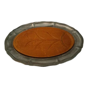 William Roberts Vintage Pewter & Wood Carving Tray