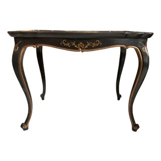 19th C Style Chinoiserie Black & Gold Side Table For Sale