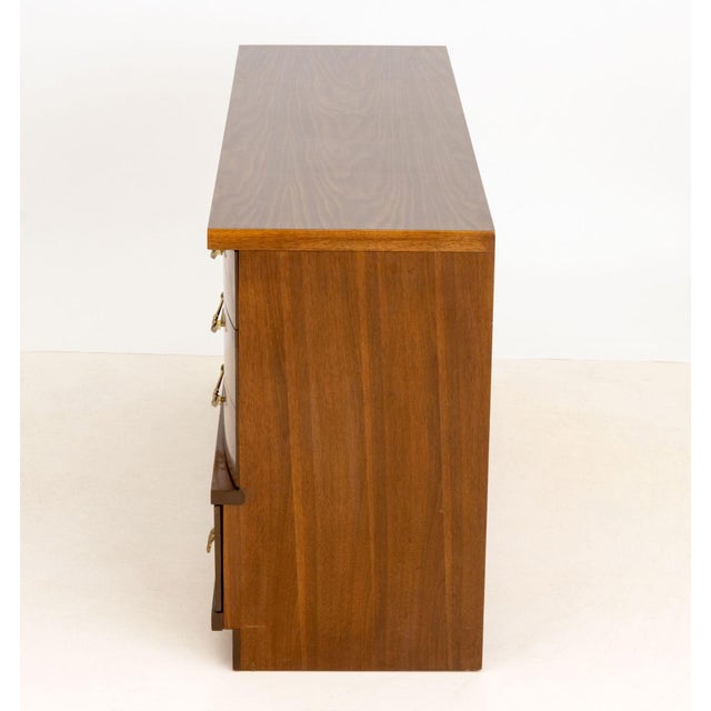 Brown Bassett Furniture Walnut Chest of Drawers For Sale - Image 8 of 10