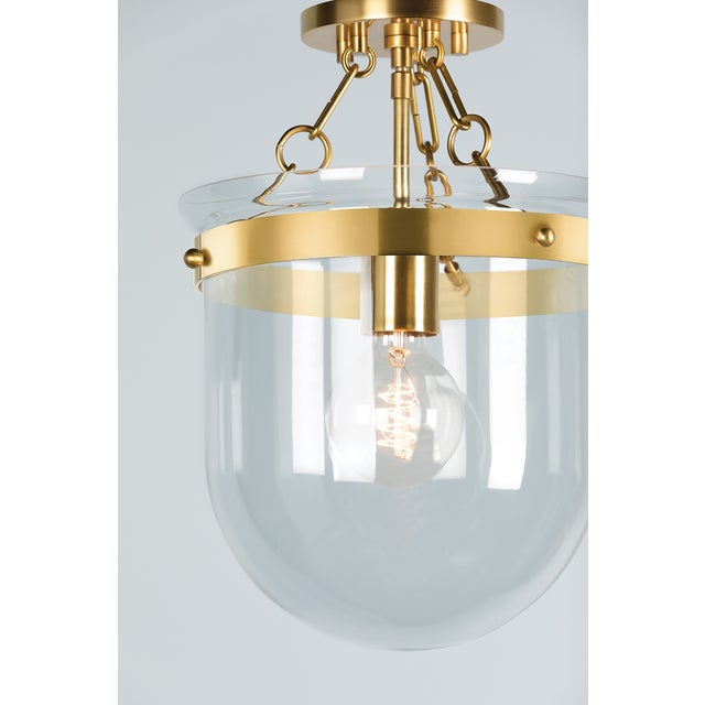 2020s Mitzi Dunbar 10.5 in. 1 Light Semi Flush in Aged Brass Finish For Sale - Image 5 of 6
