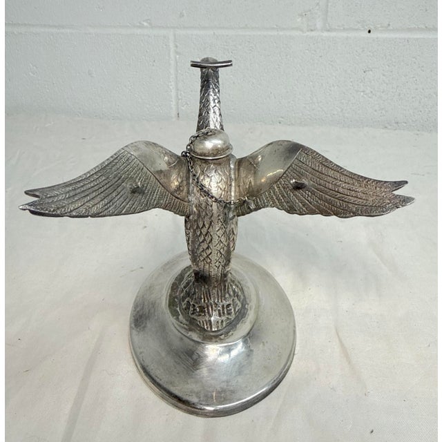 Antique Silverplate Swan Bird Brandy Glass Warmer Table Top Oil Lamp Heater For Sale - Image 4 of 12