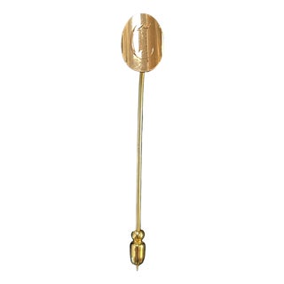 Vintage Gold-Filled Monogram Engraved Stickpin For Sale