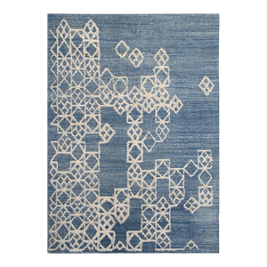 8x10 Ariana Modern Kilim | Blue and White Geometric Handmade Rug