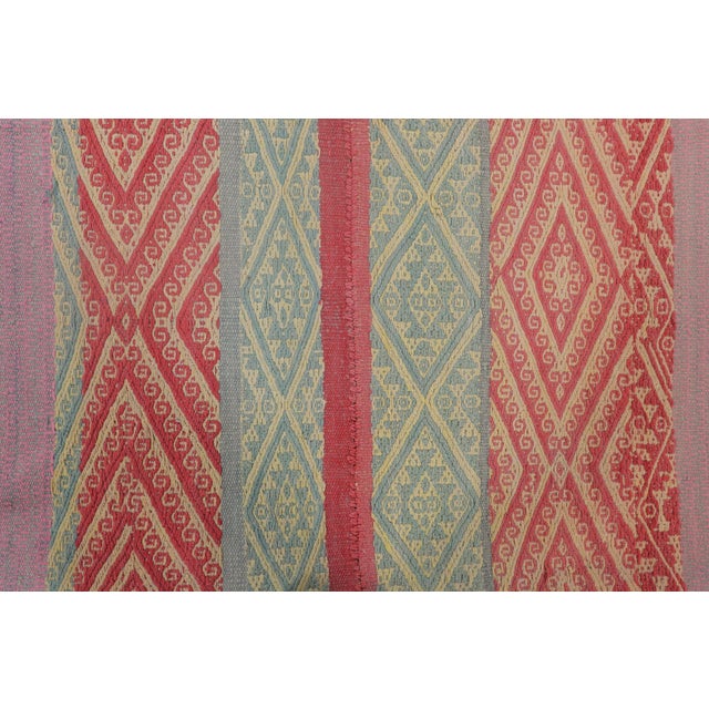 Traditional Vintage Frazada Kilim in Diamond & Striped Geometric Pattern - Rug & Kilim For Sale - Image 3 of 7
