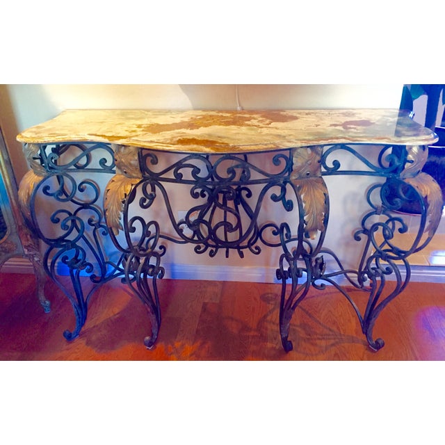 1910s Louis XV Style Wrought Iron Console Table For Sale - Image 5 of 8