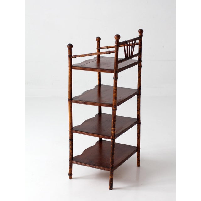 Antique Bamboo Etagere Shelf For Sale - Image 4 of 16