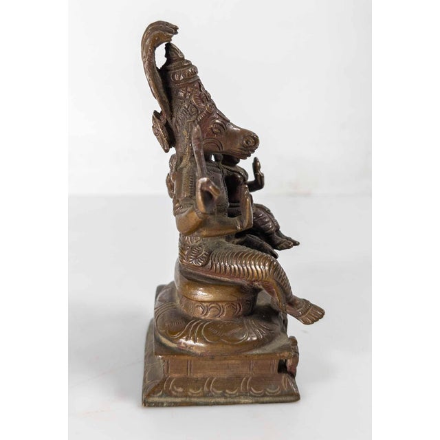Metal 19th or 20th Century Bronze Hindu Deity Figure of Hayagriva Vishnu For Sale - Image 7 of 10