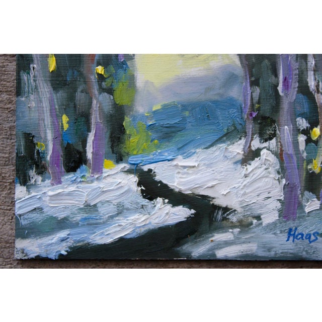 2020s Last Light, Contemporary Winter Landscape Oil Painting by L Haas For Sale - Image 5 of 11