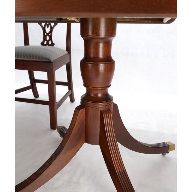 Baker Charleston Collection Mahogany Banded Dining Table 6 Chairs Set - Set of 7 For Sale - Image 10 of 12