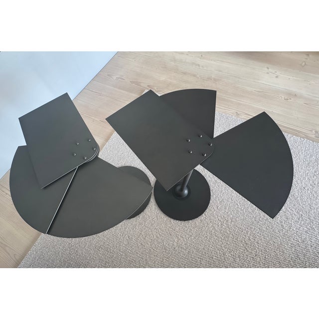 Fan-Shaped Side Tables by Pierre Chareau for Ecart International, 1990, Set of 2 For Sale - Image 3 of 11