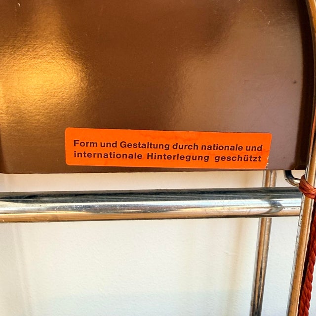 Vintage 1970s German Bremshey Chrome & Brown Folding Bar Cart For Sale In Richmond - Image 6 of 10