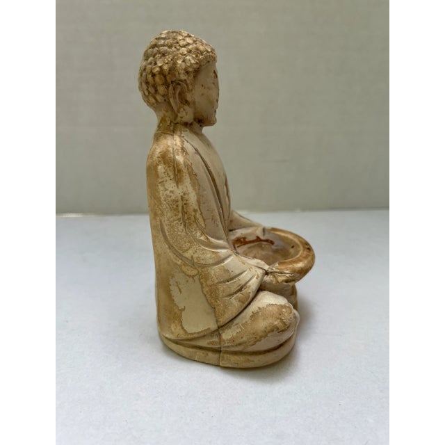 Boho Chic Antique Ceramic Buddha Figurine For Sale - Image 3 of 8