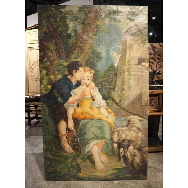 The Flute Lesson, Antique French Oil Painting After François Boucher Circa 1850 For Sale - Image 17 of 18