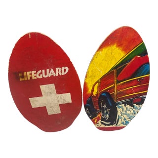 Pair Wooden Vintage Skimboards For Sale